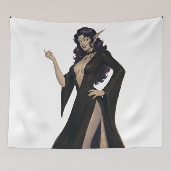 Item preview, Elegant Vampire Pin Up | Gothic Vintage Vampire Girl Illustration designed and sold by Cosplayvintage.