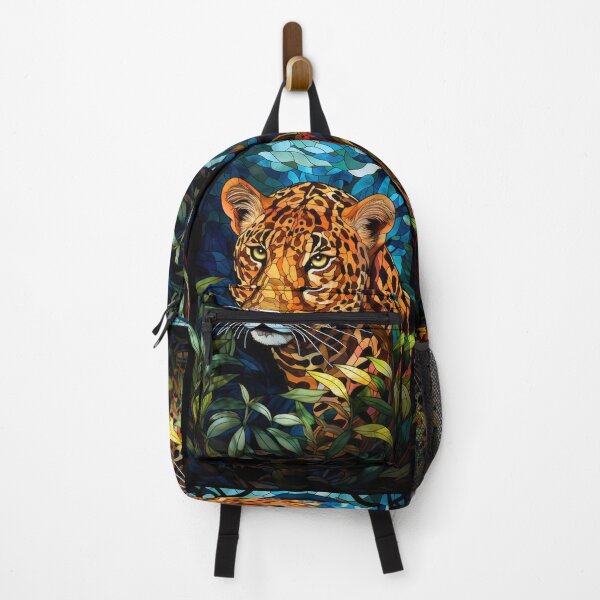 Item preview, Leopard Stained Glass Art Jungle Mosaic Portrait designed and sold by pinkal.