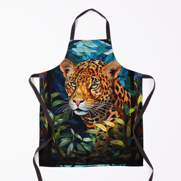 Item preview, Leopard Stained Glass Art Jungle Mosaic Portrait designed and sold by pinkal.