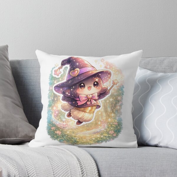 Item preview, Cute Chibi Magical Witch Brush Buddy Sticker | Kawaii Pastel Fantasy Character | Enchanted Forest Art designed and sold by CosmoMerchStore.