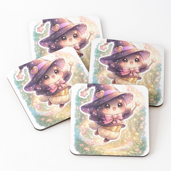 Item preview, Cute Chibi Magical Witch Brush Buddy Sticker | Kawaii Pastel Fantasy Character | Enchanted Forest Art designed and sold by CosmoMerchStore.