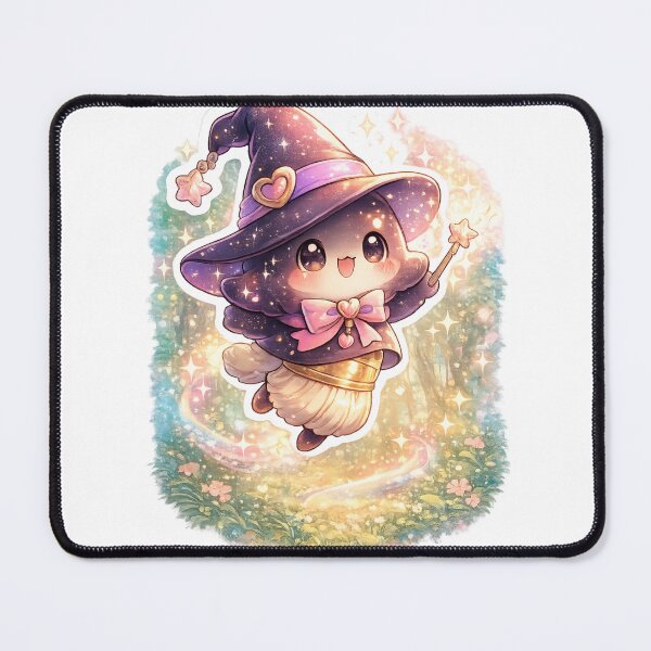 Item preview, Cute Chibi Magical Witch Brush Buddy Sticker | Kawaii Pastel Fantasy Character | Enchanted Forest Art designed and sold by CosmoMerchStore.