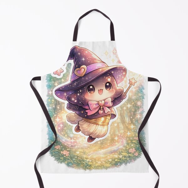 Item preview, Cute Chibi Magical Witch Brush Buddy Sticker | Kawaii Pastel Fantasy Character | Enchanted Forest Art designed and sold by CosmoMerchStore.