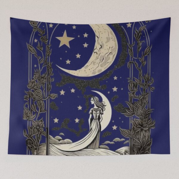 Item preview, Starlit Solitude: Moonlight Garden designed and sold by 63Hotpeppers.