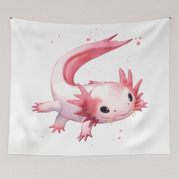 Item preview, Axolotl Watercolor Painting designed and sold by RawNaturePrints.