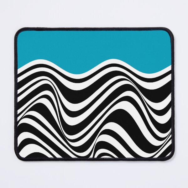 Item preview, Bauhaus Blue and Black Op Art Wavy designed and sold by FaizArtShop.
