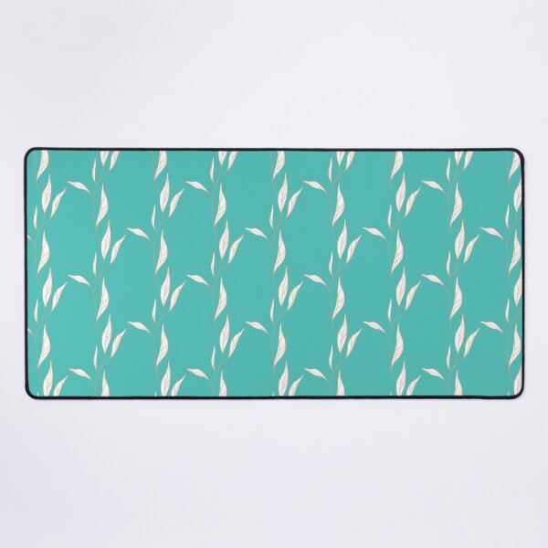 Item preview, Stripes of Leaves - Turquoise designed and sold by prynadd / Alena's Magic Patterns.