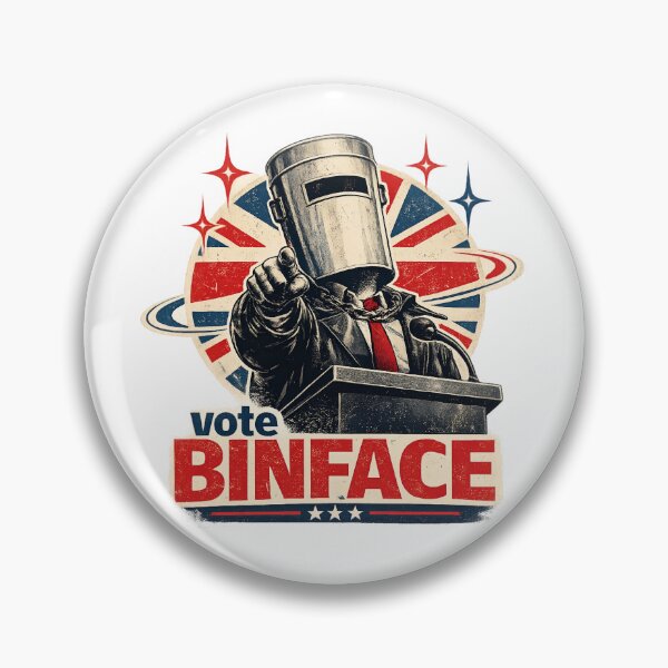 Artikelvorschau, Wählt Binface 2026! Lustiger Aufkleber mit politischer Satire aus Großbritannien | Britisches Wahlplakat im Retro-Stil | Vintage-Kampagnendesign entworfen und verkauft von Bhaskar Digital Art.