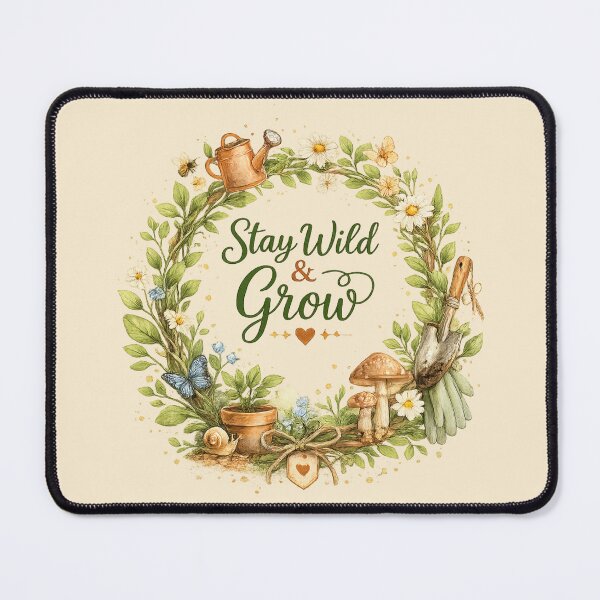 Item preview, Stay Wild & Grow | Botanical Watercolor Floral Wreath Inspirational Nature Design designed and sold by NovaNest Studio.
