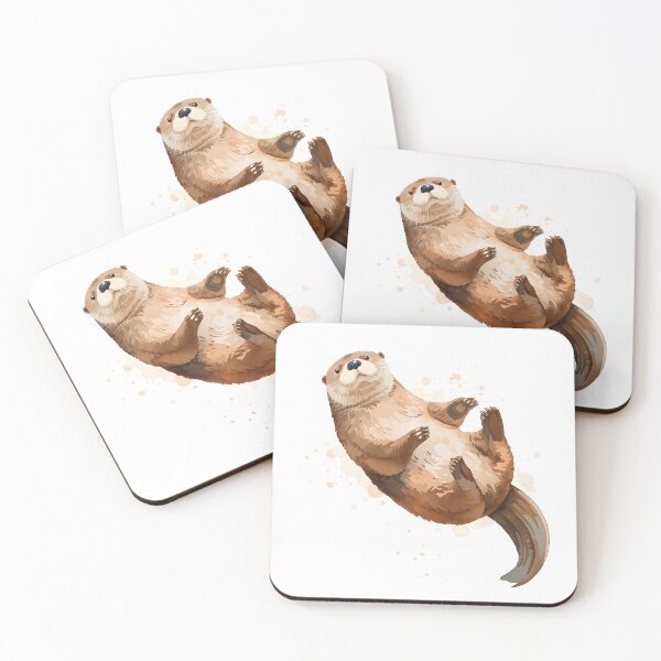 Item preview, Sea Otter Watercolor Painting designed and sold by RawNaturePrints.