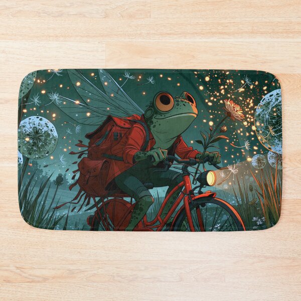 Item preview, Frog on a Bicycle — He's Doing His Best designed and sold by FrostyFrisby.