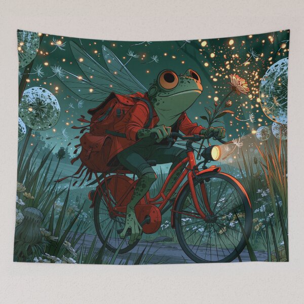 Item preview, Frog on a Bicycle — He's Doing His Best designed and sold by FrostyFrisby.