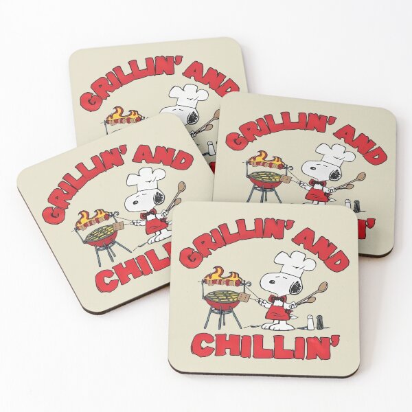Item preview, Grillin' and Chillin' Snoopy Chef BBQ Grill Cartoon designed and sold by Cutecharactel.