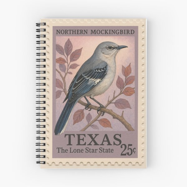 Item preview, Texas Travel Poster | Vintage Style Northern Mockingbird Wall Art  designed and sold by codeslinger.