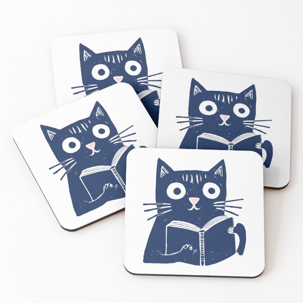 Item preview, Black Cat Reading Book with Mouse Print designed and sold by daldadesign.