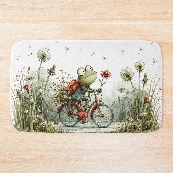 Item preview, Frog on a Bicycle — He's Doing His Best designed and sold by FrostyFrisby.