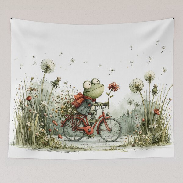 Item preview, Frog on a Bicycle — He's Doing His Best designed and sold by FrostyFrisby.