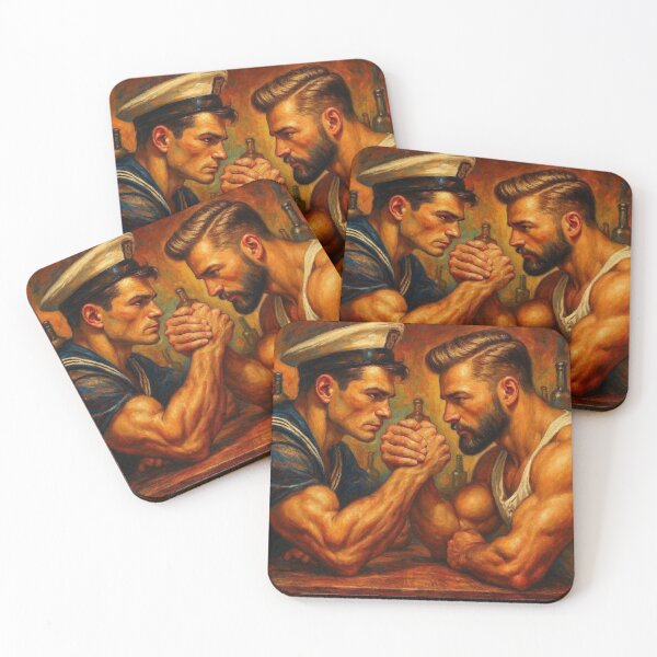 Item preview, Up Close and Deeply Personal Sailors Tom of Finland Tribute Gay Pride Oil Art Design designed and sold by ItsAKinkThing.