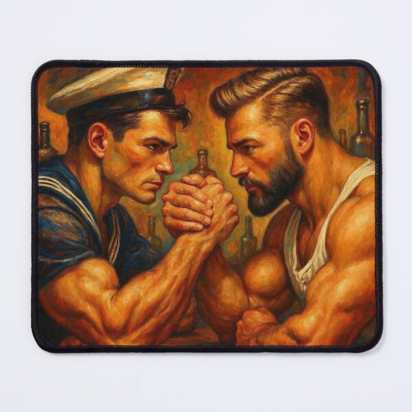 Item preview, Up Close and Deeply Personal Sailors Tom of Finland Tribute Gay Pride Oil Art Design designed and sold by ItsAKinkThing.