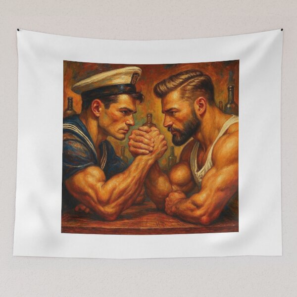 Item preview, Up Close and Deeply Personal Sailors Tom of Finland Tribute Gay Pride Oil Art Design designed and sold by ItsAKinkThing.