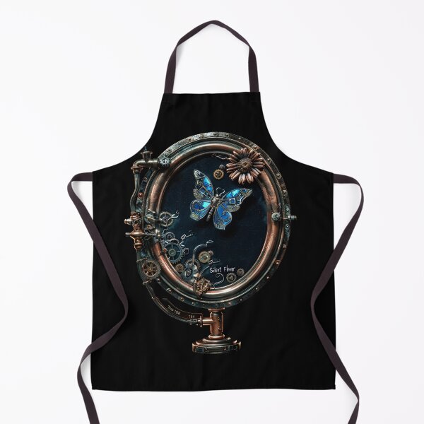 Item preview, SilentFlower 1888 Steampunk Victorian Hand Mirror with Blue Butterfly designed and sold by SilentFlower.