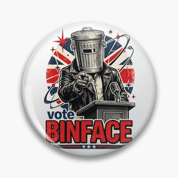 Artikelvorschau, Vote Binface – Lustiger Aufkleber mit britischer Polit-Satire | Britisches Wahlplakat im Retro-Stil | Vintage-Kampagnen-Meme-Design entworfen und verkauft von Bhaskar Digital Art.