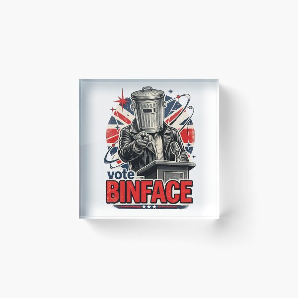 Item preview, Vote Binface Funny UK Political Satire Sticker | Retro British Election Poster | Vintage Campaign Meme Design designed and sold by Bhaskar Digital Art.