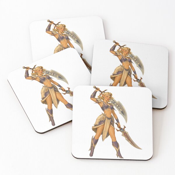 Item preview, Vintage Elf Warrior Pin Up | Fantasy Elven Dual Blade Girl Illustration designed and sold by Cosplayvintage.