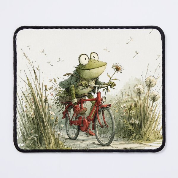 Item preview, Frog on a Bicycle — He's Doing His Best designed and sold by FrostyFrisby.