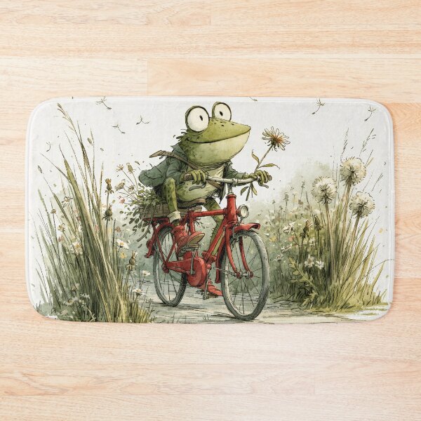 Item preview, Frog on a Bicycle — He's Doing His Best designed and sold by FrostyFrisby.