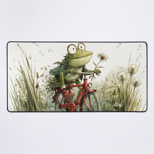 Item preview, Frog on a Bicycle — He's Doing His Best designed and sold by FrostyFrisby.