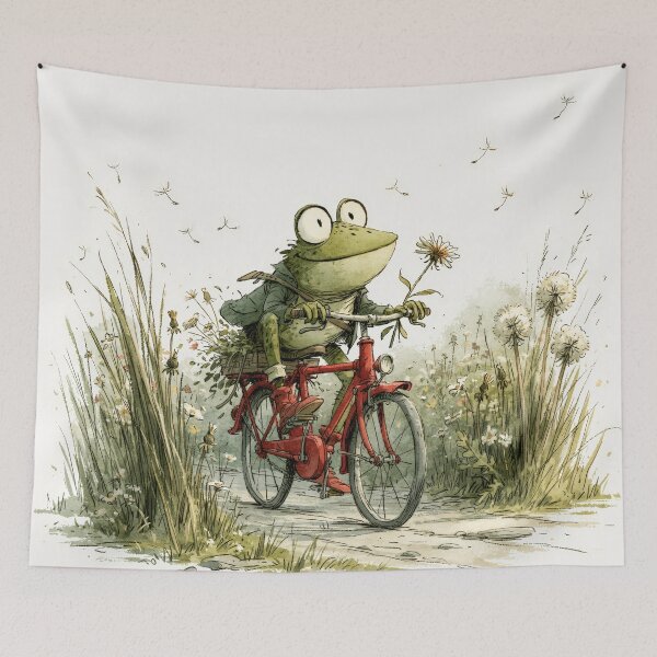 Item preview, Frog on a Bicycle — He's Doing His Best designed and sold by FrostyFrisby.