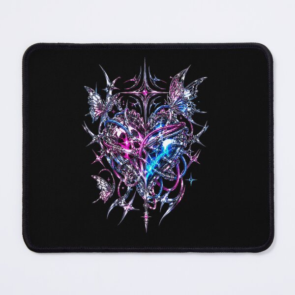 Item preview, Cyber Heart - Edgy Y2K Liquid Chrome Tribal Graphic designed and sold by liamquynh34.