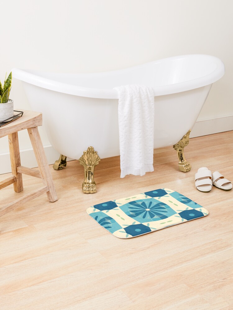 Thumbnail 2 of 6, Bath Mat, Retro Mid Century Modern Pattern designed and sold by GraphicsClub.