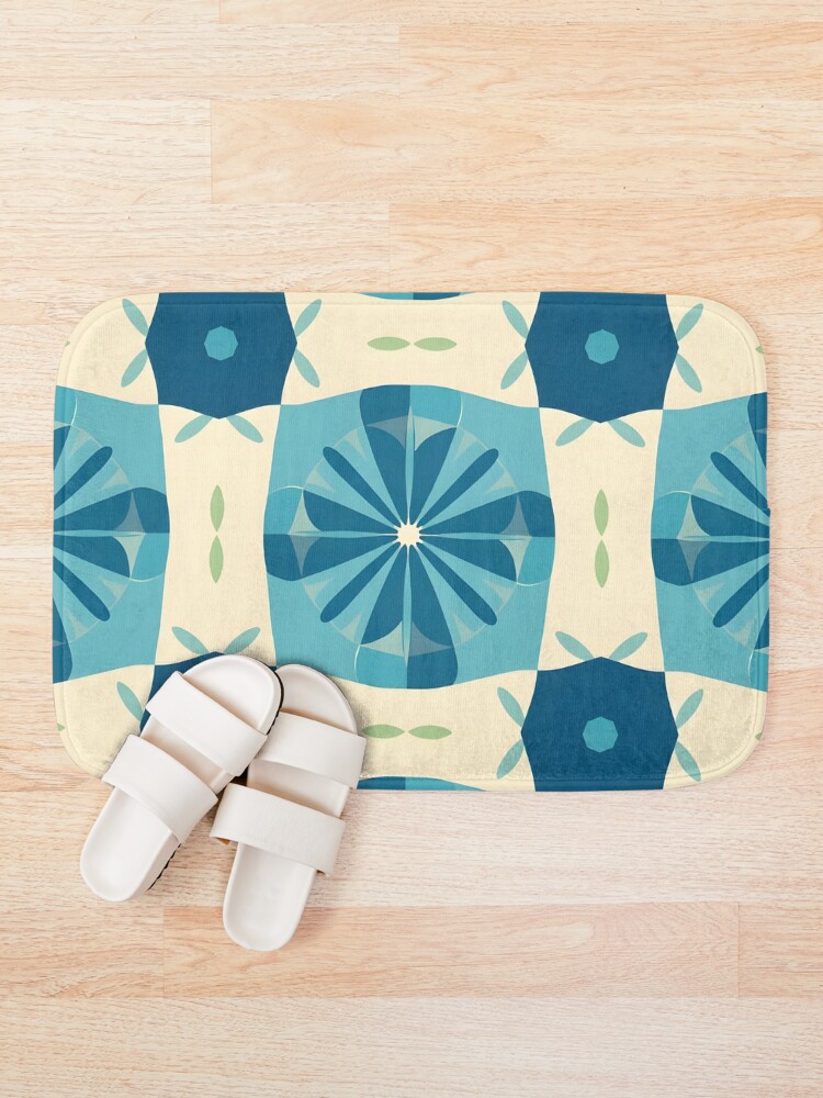 Thumbnail 1 of 6, Bath Mat, Retro Mid Century Modern Pattern designed and sold by GraphicsClub.