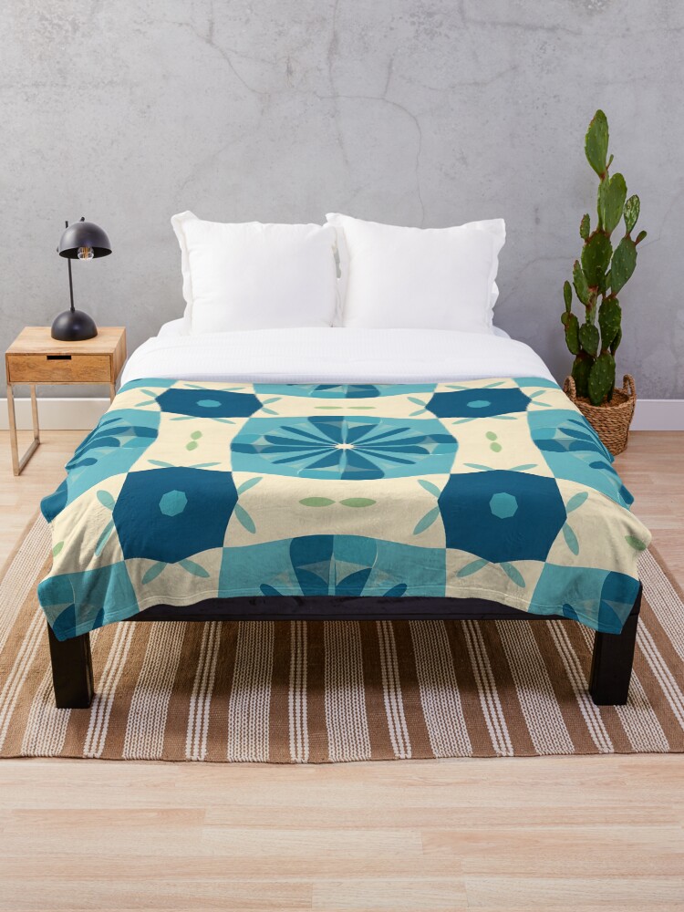 Thumbnail 1 of 6, Throw Blanket, Retro Mid Century Modern Pattern designed and sold by GraphicsClub.