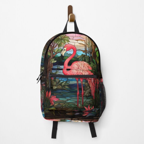 Item preview, Flamingo Stained Glass Art Tropical Mosaic Design designed and sold by pinkal.