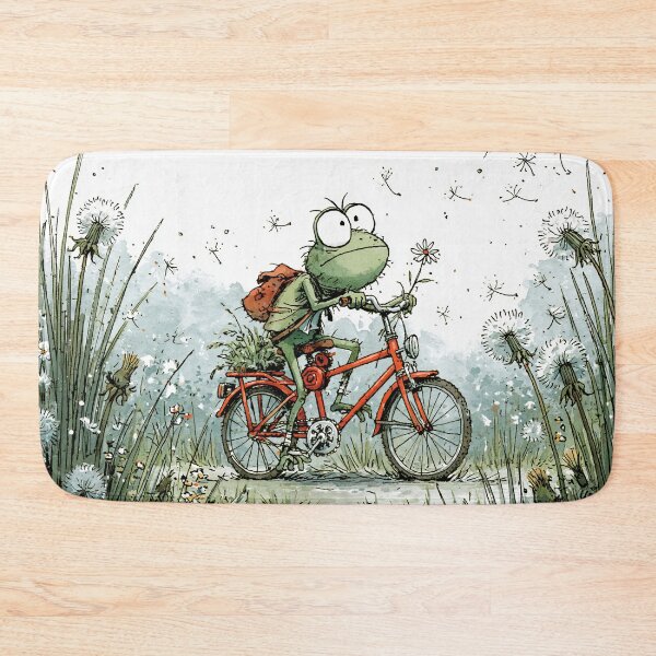 Item preview, Frog on a Bicycle — He's Doing His Best designed and sold by FrostyFrisby.