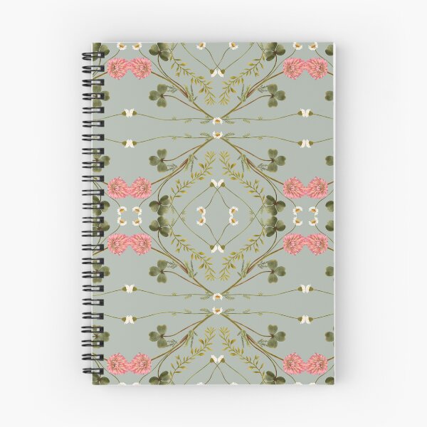 Item preview, Vintage Symmetrical Clover Daisy Sage Green Pattern designed and sold by Grin Katalina Floral Patterns & Cozy Art.