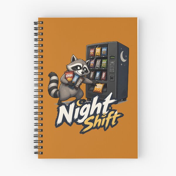 Item preview, Night Shift Raccoon – Funny Snack Thief Vending Machine Cartoon designed and sold by KAM-KAM-STORE.