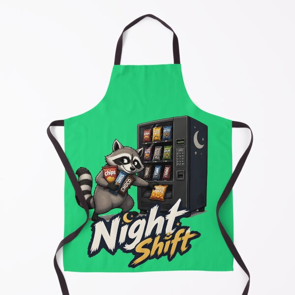Item preview, Night Shift Raccoon – Funny Snack Thief Vending Machine Cartoon designed and sold by KAM-KAM-STORE.