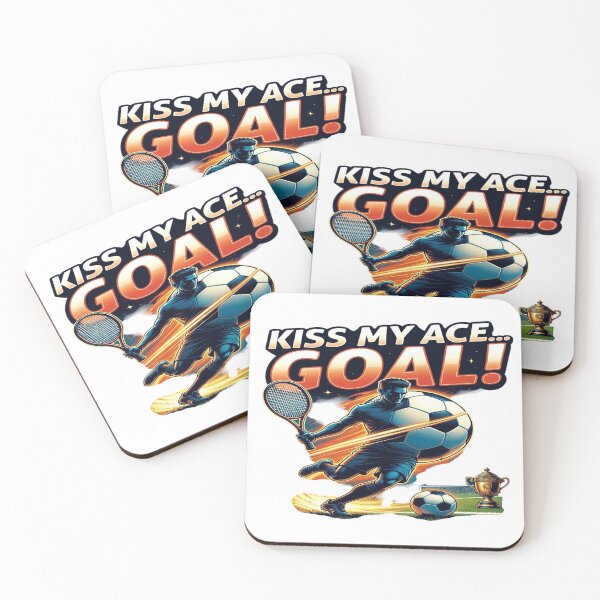 Artikelvorschau, Kiss My Ace… GOAL! Funny Soccer & Tennis T-Shirt | Sports Mashup Graphic Tee | Football Lover Gift | Athlete Humor Design entworfen und verkauft von Sushikidsntoddlers.
