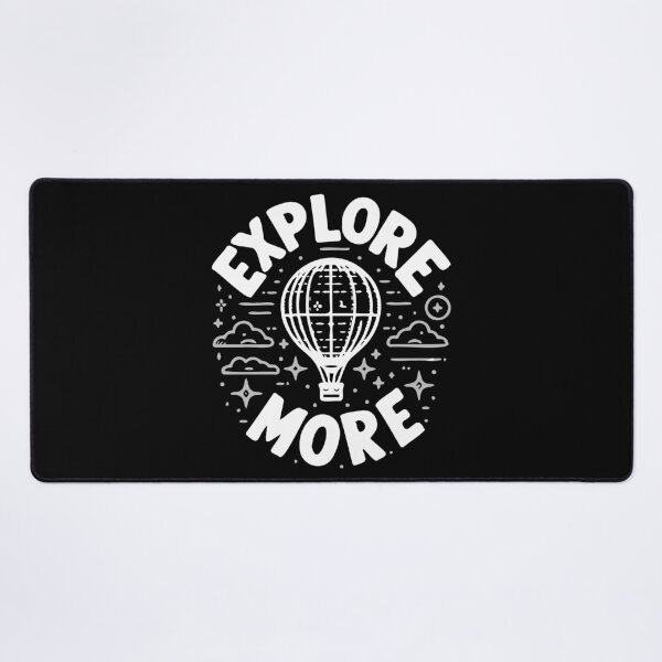 Item preview, Explore More – Hot Air Balloon Travel Quote Art designed and sold by MarkedArtPrints.