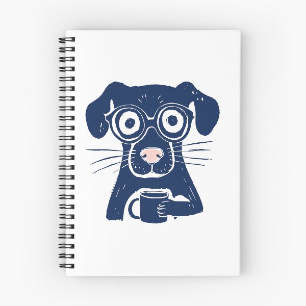 Item preview, Dog Drinking Coffee White Line Art Print designed and sold by daldadesign.