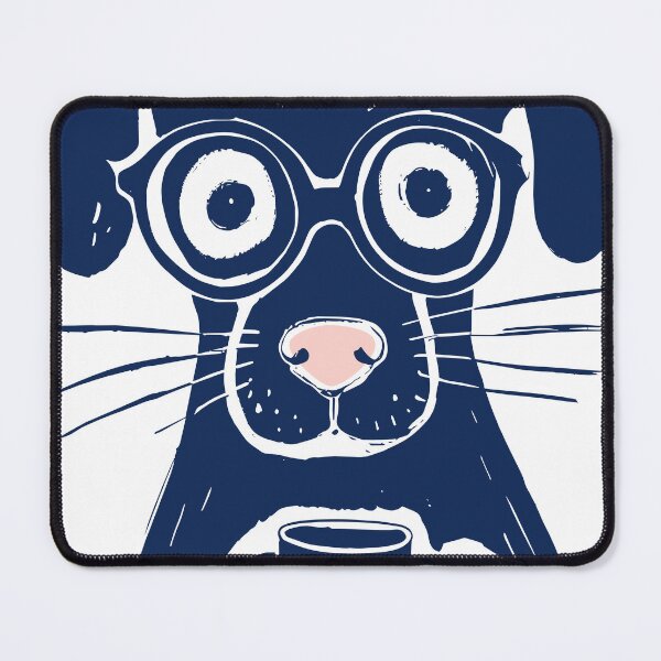 Item preview, Dog Drinking Coffee White Line Art Print designed and sold by daldadesign.
