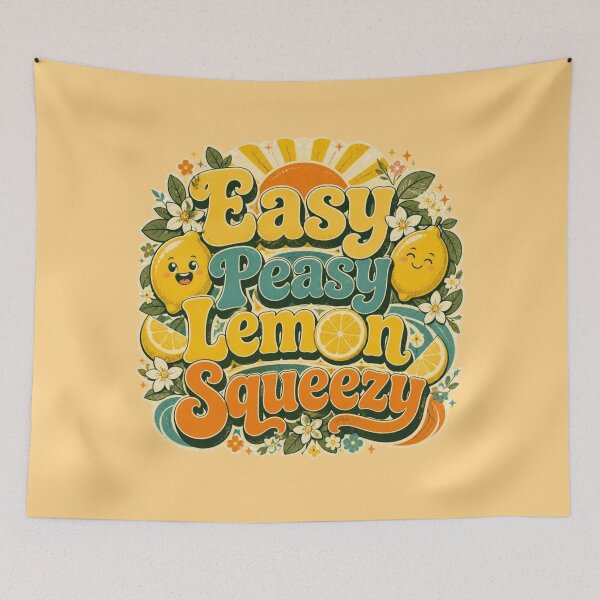 Item preview, Easy Peasy Lemon Squeezy Retro Lemon T-Shirt | Cute Vintage Citrus Summer Quote designed and sold by ABLAT-CREATIONS.