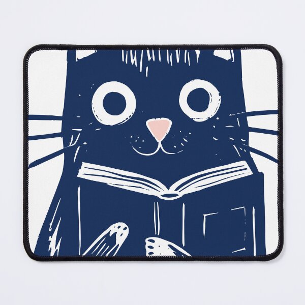Item preview, Cat Reading and Writing White Line Art designed and sold by daldadesign.