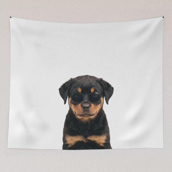 Item preview, Cute Baby Rottweiler dog Wearing Sunglasses Funny designed and sold by RareLavender.