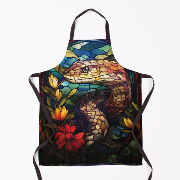 Item preview, Snake Stained Glass Art Floral Mosaic Portrait designed and sold by pinkal.