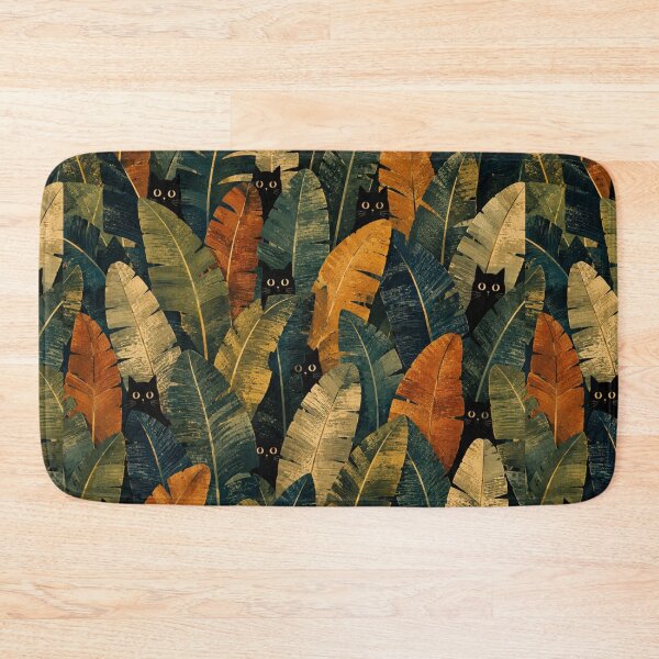 Item preview, Hidden Silhouette Cats Among Tropical Banana Leaves designed and sold by Mindworx21.